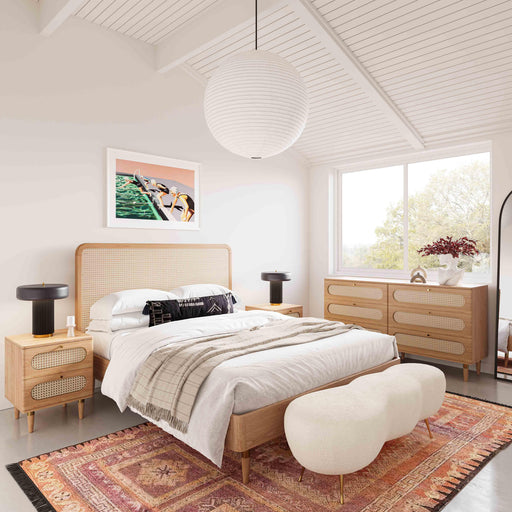 Carmen Natural Ash and Cane Bed - Dream Home Furniture & Mattress (Waite Park, MN)