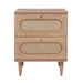 Carmen 19" Natural Ash and Cane 2-Drawer Nightstand - Dream Home Furniture & Mattress (Waite Park, MN)
