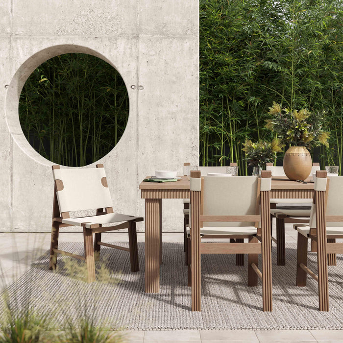 Cassie Natural Outdoor Rectangular Dining Table (75"-108")