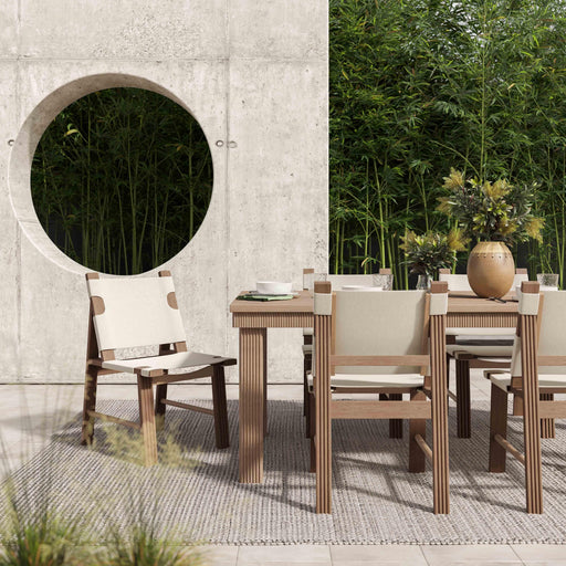 Cassie Natural Outdoor Rectangular Dining Table (75"-108") - Dream Home Furniture & Mattress (Waite Park, MN)