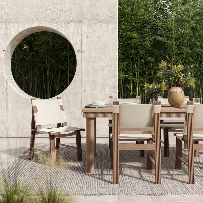 Cassie Natural Outdoor Rectangular Dining Table (75"-108")