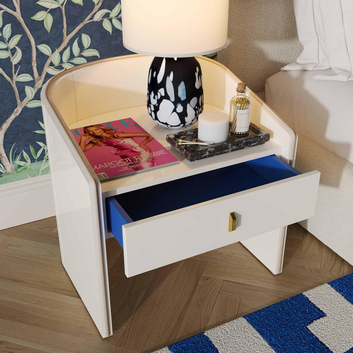 Collins 22" Lacquer Nightstand With Drawer