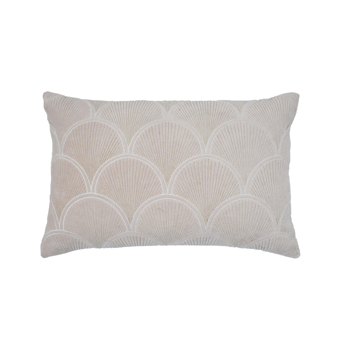 Destiny 24"X16" White Woven Rectangular Throw Pillow
