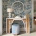 Dex Striped Linen Ottoman - Dream Home Furniture & Mattress (Waite Park, MN)
