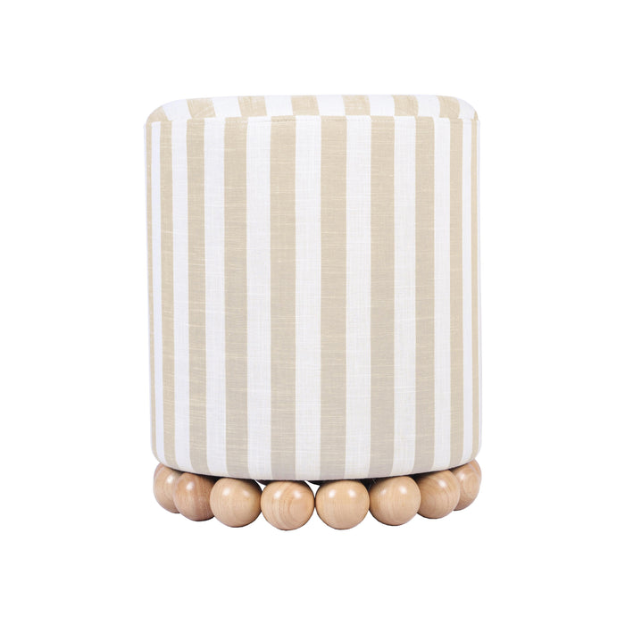 Dex Striped Linen Ottoman
