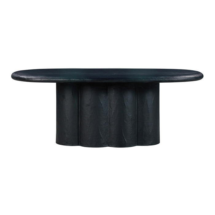 Elika 80" Faux Plaster Indoor / Outdoor Oval Dining Table