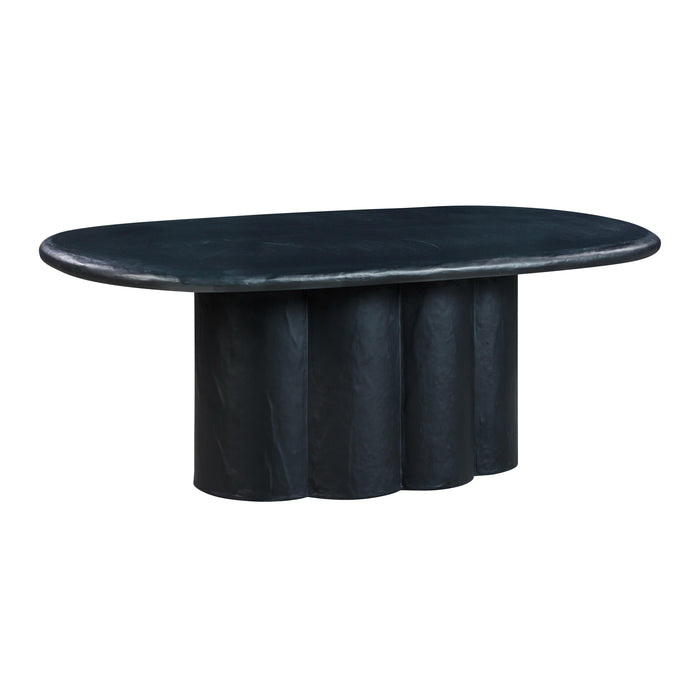 Elika 80" Faux Plaster Indoor / Outdoor Oval Dining Table