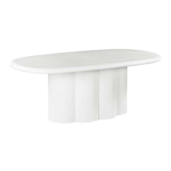Elika 80" Faux Plaster Indoor / Outdoor Oval Dining Table