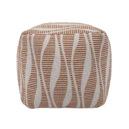 Ember Natural and Cream Woven Pouf - Dream Home Furniture & Mattress (Waite Park, MN)