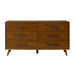 Emery 62" Walnut 6-Drawer Dresser - Dream Home Furniture & Mattress (Waite Park, MN)