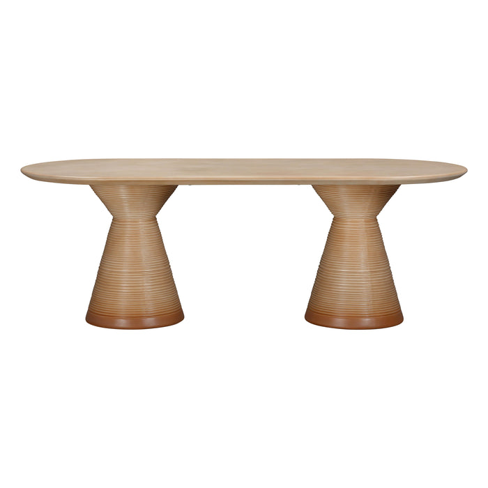 Fassa 87" Faux Terracotta Indoor / Outdoor Oval Dining Table