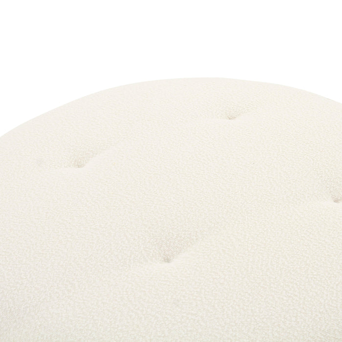 Fickle Cream Performance Boucle Swivel Ottoman