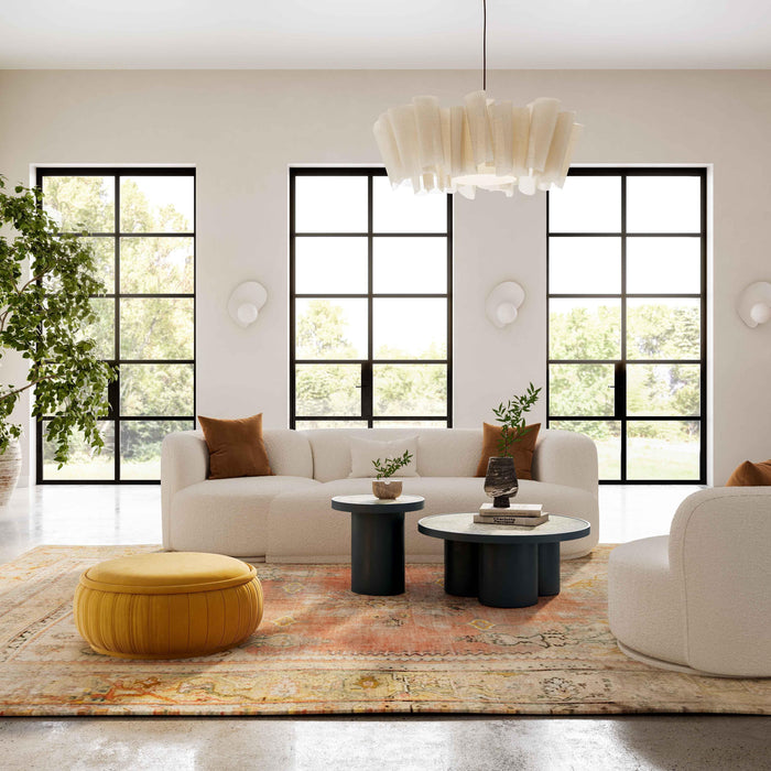 Fickle 82.5" Cream Performance Boucle Modular Loveseat - Dream Home Furniture & Mattress (Waite Park, MN)