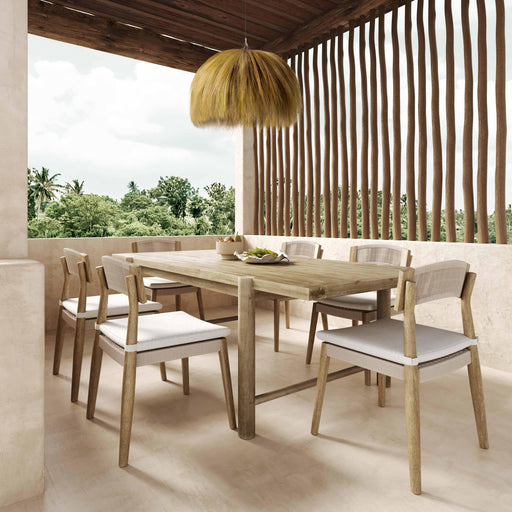 Gata 87" Light Teak Outdoor Rectangular Dining Table - Dream Home Furniture & Mattress (Waite Park, MN)