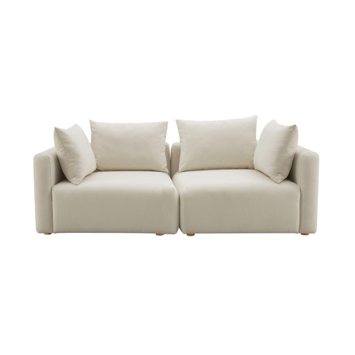 Hangover 81" Cream Performance Linen Loveseat - Dream Home Furniture & Mattress (Waite Park, MN)