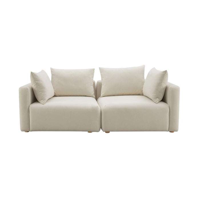 Hangover 81" Cream Performance Linen Loveseat - Dream Home Furniture & Mattress (Waite Park, MN)