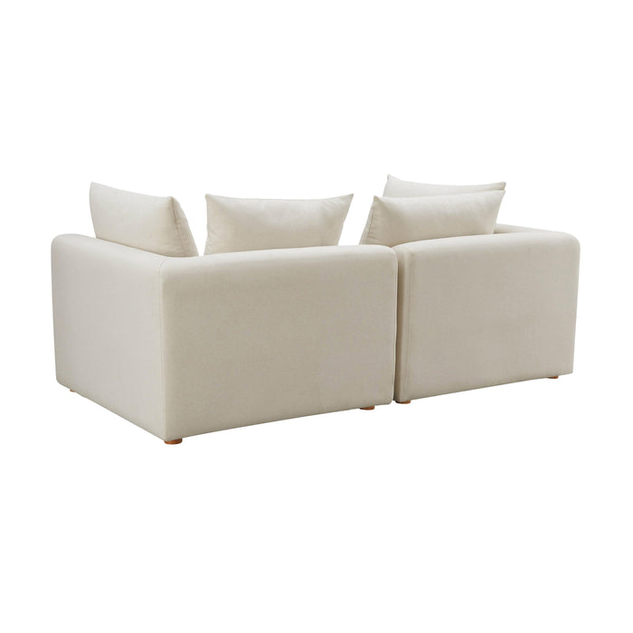 Hangover 81" Cream Performance Linen Loveseat - Dream Home Furniture & Mattress (Waite Park, MN)