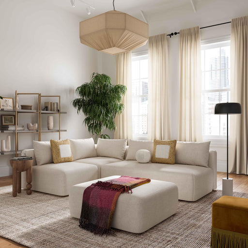 Hangover Cream Performance Linen Ottoman - Dream Home Furniture & Mattress (Waite Park, MN)