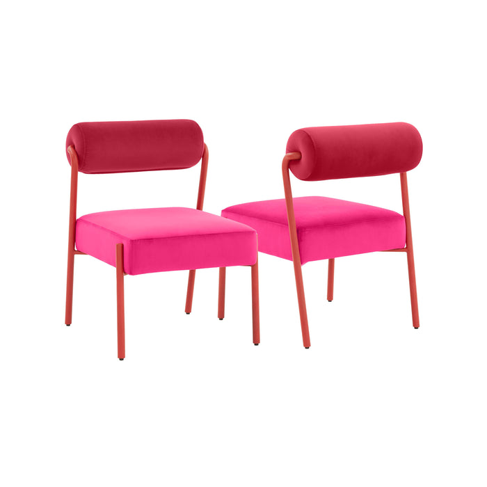 Jolene Performance Velvet Dining Chair - Set of 2 - Dream Home Furniture & Mattress (Waite Park, MN)
