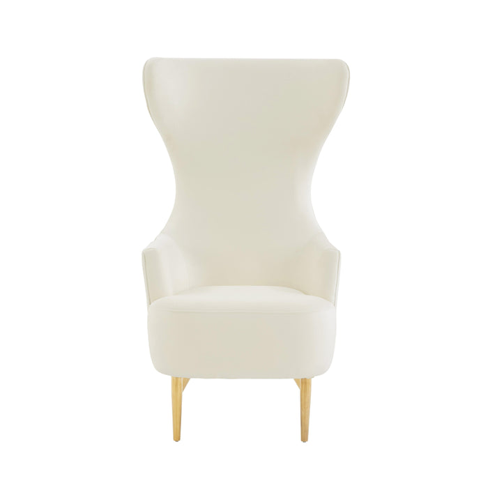 Julia Performance Velvet Channel Tufted Wingback Accent Chair