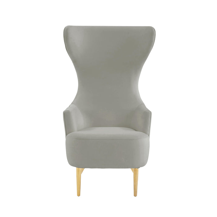 Julia Performance Velvet Channel Tufted Wingback Accent Chair