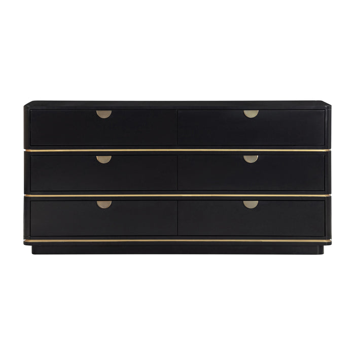 Julieta 62" Acacia Wood 6-Drawer Dresser - Dream Home Furniture & Mattress (Waite Park, MN)