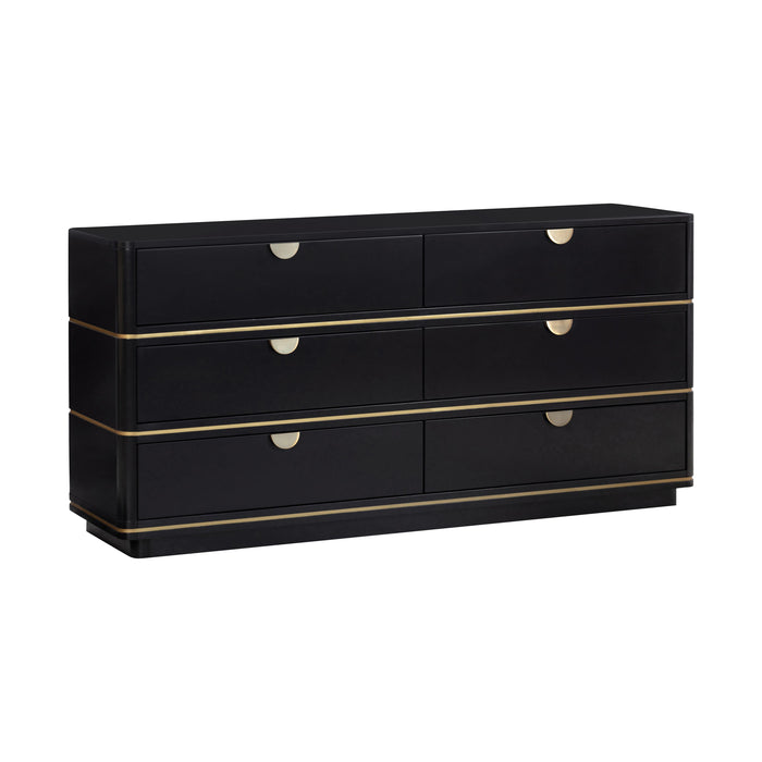 Julieta 62" Acacia Wood 6-Drawer Dresser - Dream Home Furniture & Mattress (Waite Park, MN)