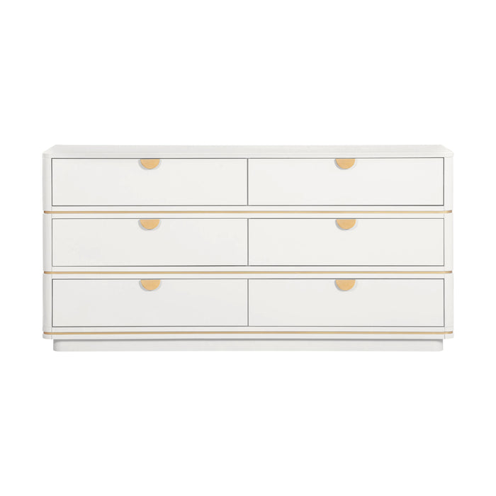 Julieta 62" Acacia Wood 6-Drawer Dresser - Dream Home Furniture & Mattress (Waite Park, MN)