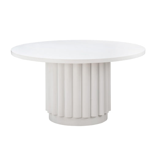 Kali 55" White Round Dining Table - Dream Home Furniture & Mattress (Waite Park, MN)