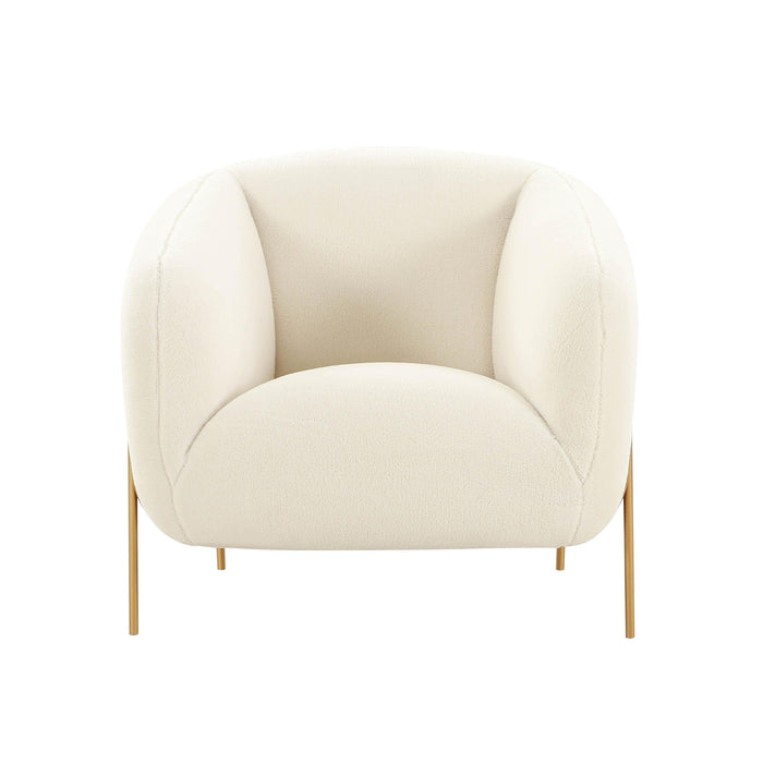 Kandra Cream Performance Vegan Shearling Accent Chair - Dream Home Furniture & Mattress (Waite Park, MN)