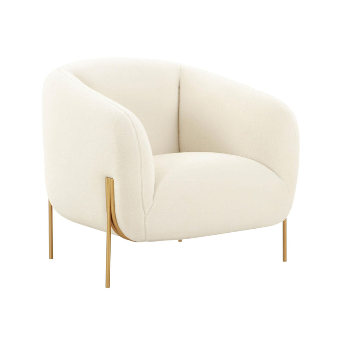 Kandra Cream Performance Vegan Shearling Accent Chair - Dream Home Furniture & Mattress (Waite Park, MN)