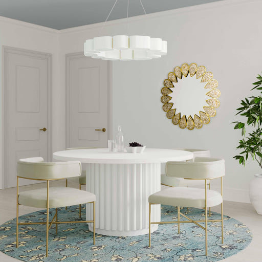 Kali 55" White Round Dining Table - Dream Home Furniture & Mattress (Waite Park, MN)
