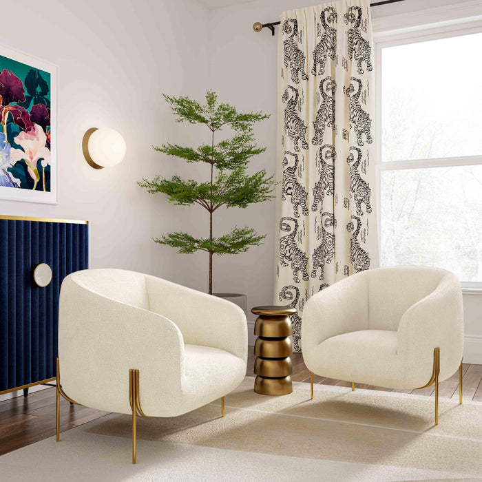 Kandra Cream Performance Vegan Shearling Accent Chair - Dream Home Furniture & Mattress (Waite Park, MN)