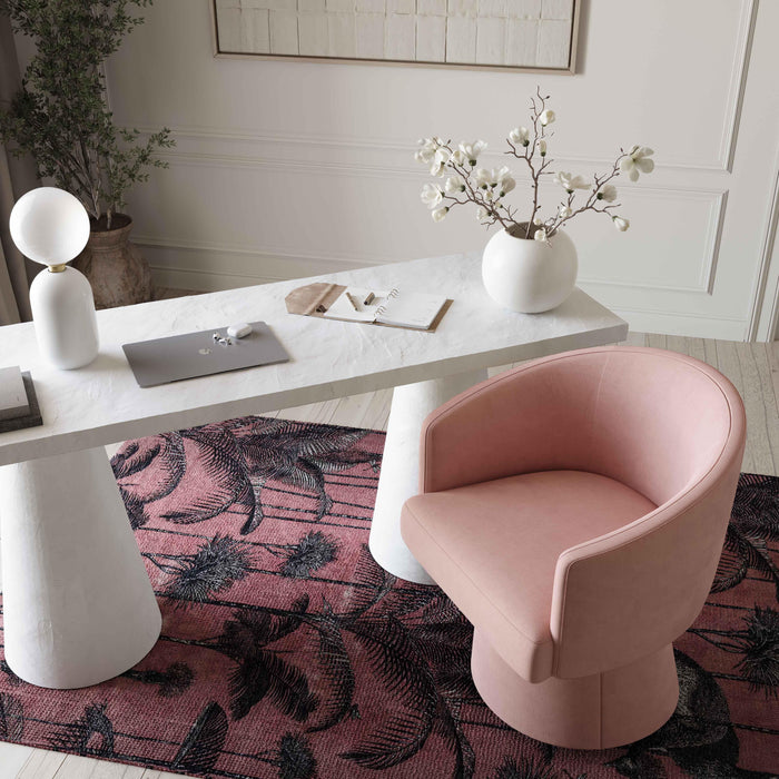 Kristen Upcycled Contract-Grade Chenille Rolling Desk Chair