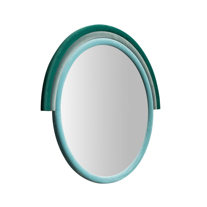 Lally 31.5"X29" Velvet Round Wall Mirror
