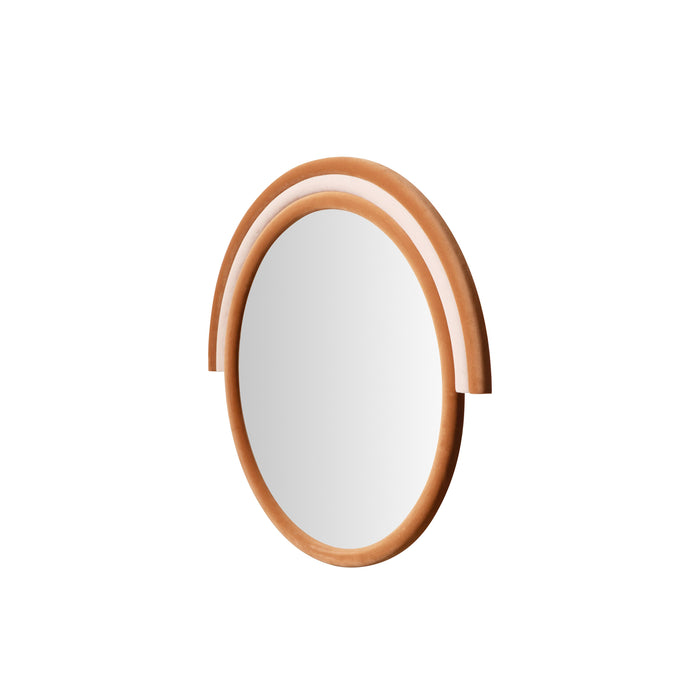 Lally 31.5"X29" Velvet Round Wall Mirror