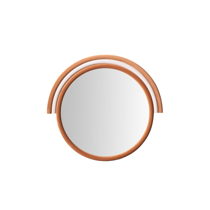 Lally 31.5"X29" Velvet Round Wall Mirror