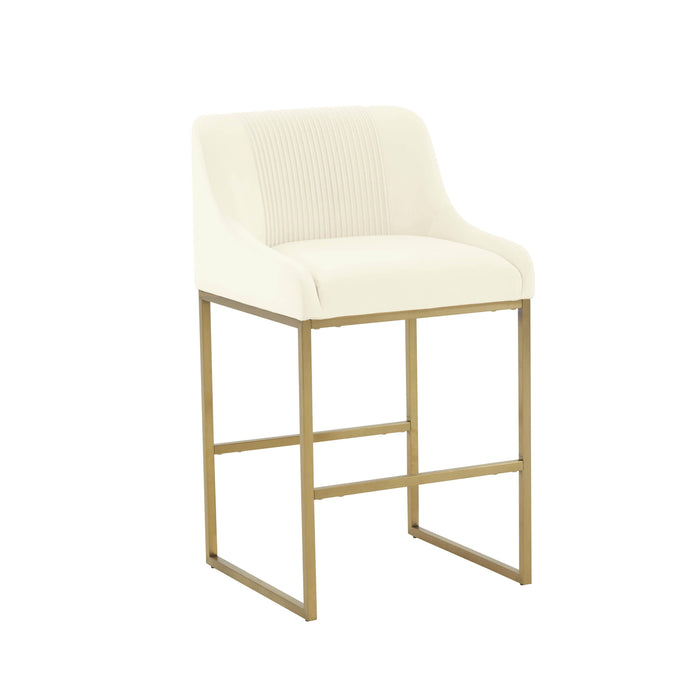 Lisa Pleated Performance Velvet Counter Stool
