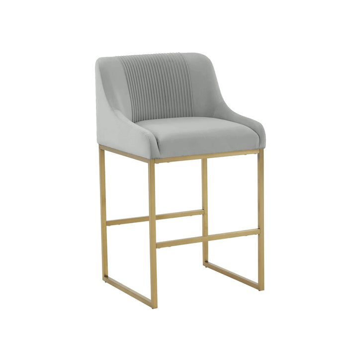 Lisa Pleated Performance Velvet Counter Stool