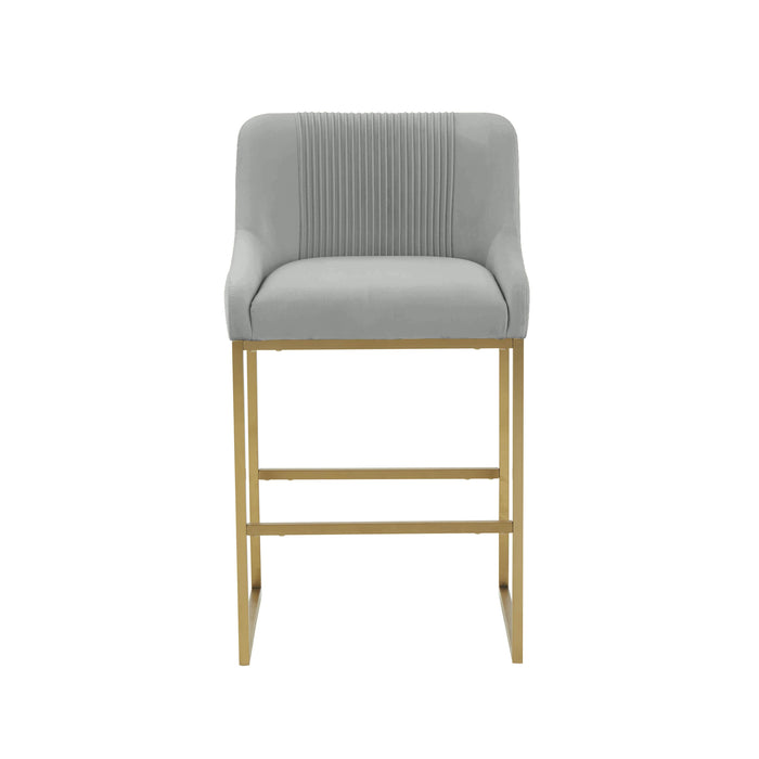 Lisa Pleated Performance Velvet Counter Stool