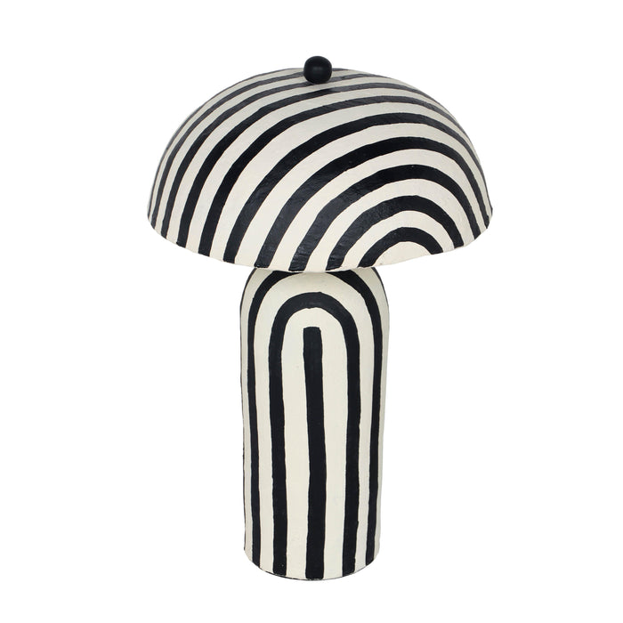 Maiori Striped Papier Mache Table Lamp