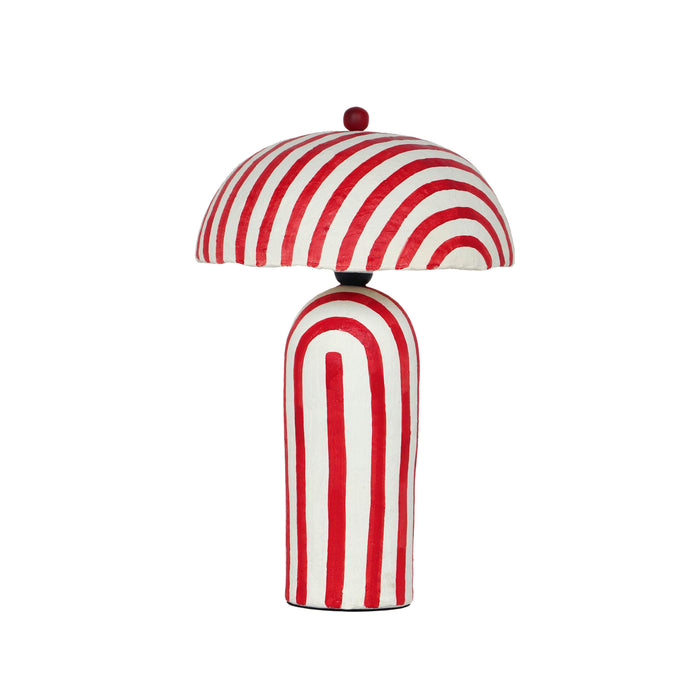Maiori Striped Papier Mache Table Lamp