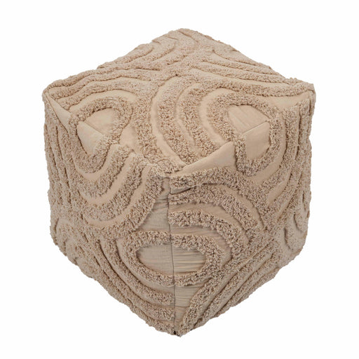 Miranda Beige Knitted Pouf - Dream Home Furniture & Mattress (Waite Park, MN)