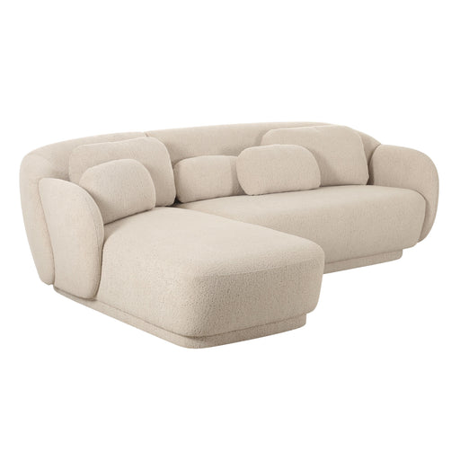 Misty 2-Piece Cream Performance Boucle L-Shaped Sectional - Dream Home Furniture & Mattress (Waite Park, MN)