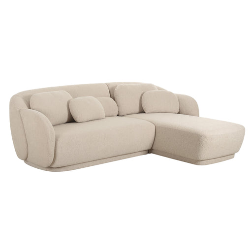 Misty 2-Piece Cream Performance Boucle L-Shaped Sectional - Dream Home Furniture & Mattress (Waite Park, MN)