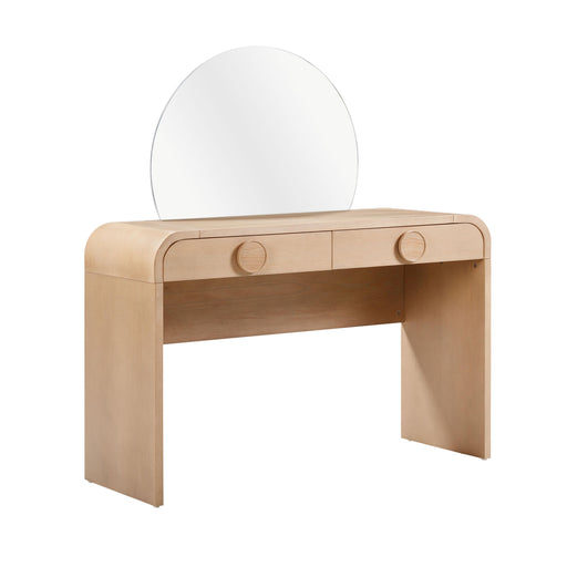 Moonrise 48 Natural Ash 2-Drawer Vanity Desk with Mirror - Dream Home Furniture & Mattress (Waite Park, MN)