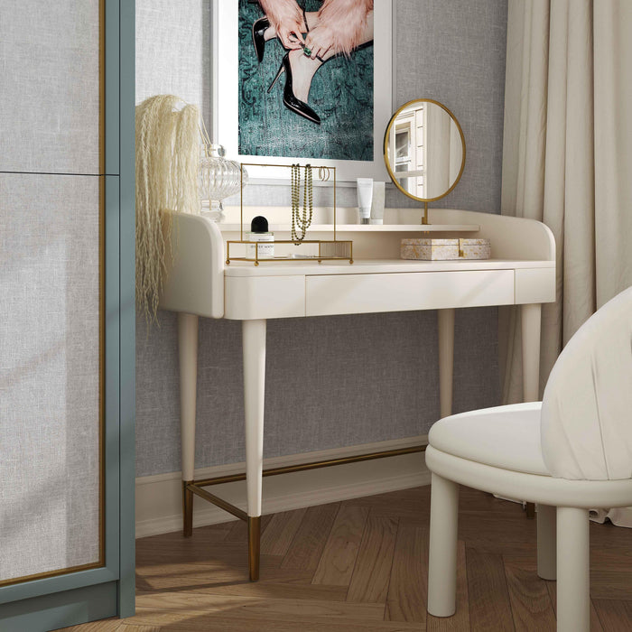 Penelope 45" Vegan Leather Wrapped Vanity Desk With Drawer - Dream Home Furniture & Mattress (Waite Park, MN)