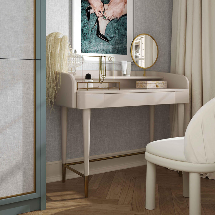 Penelope 45" Vegan Leather Wrapped Vanity Desk With Drawer - Dream Home Furniture & Mattress (Waite Park, MN)