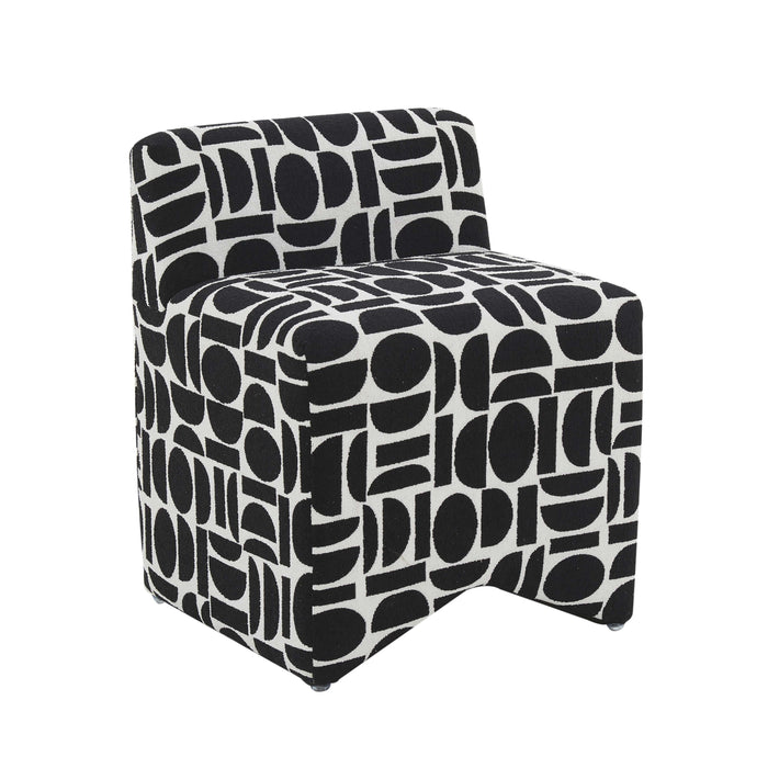 Pippa Geometric Performance Jacquard Weave Accent Stool