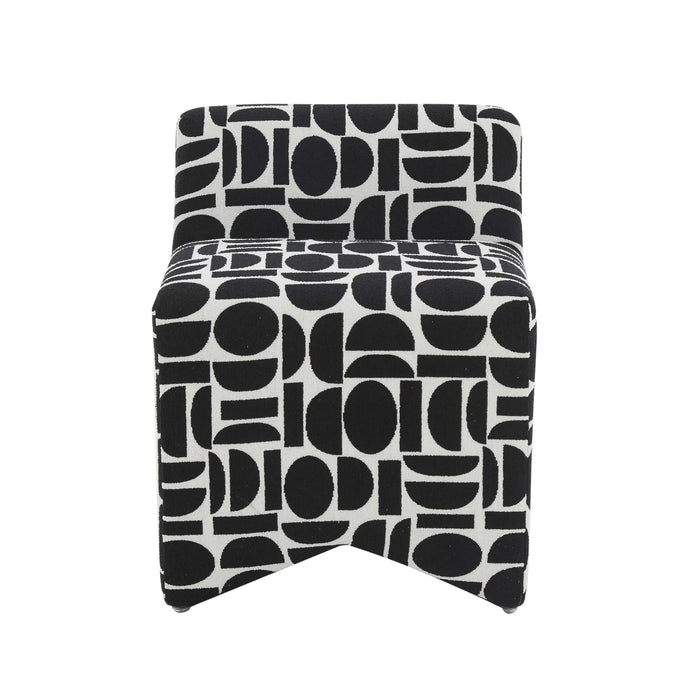 Pippa Geometric Performance Jacquard Weave Accent Stool
